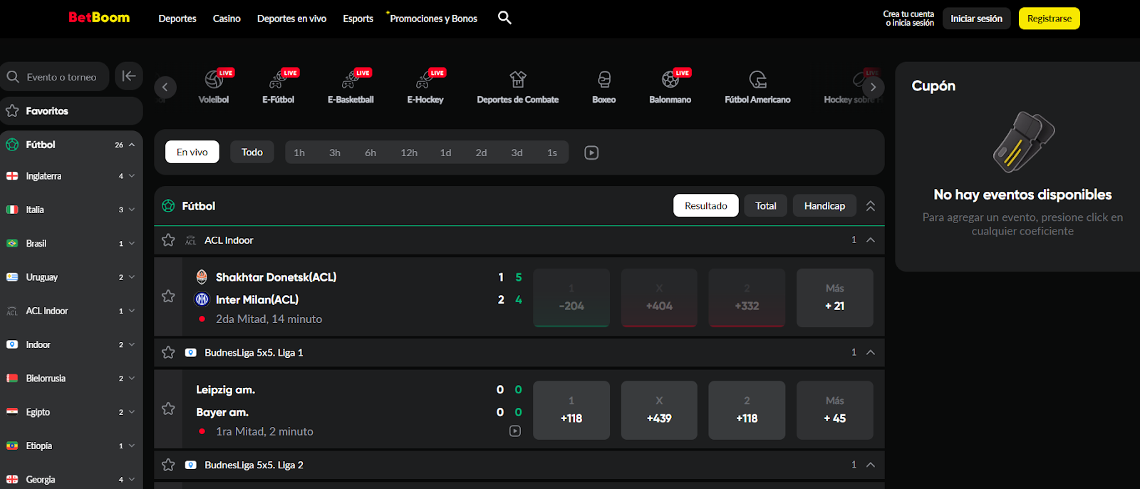 Betboom En vivo